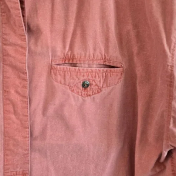 Vintage Forenza 1980s Large Terracotta Button-Up Womens Shirt Long Sleeve - Picture 3 of 8